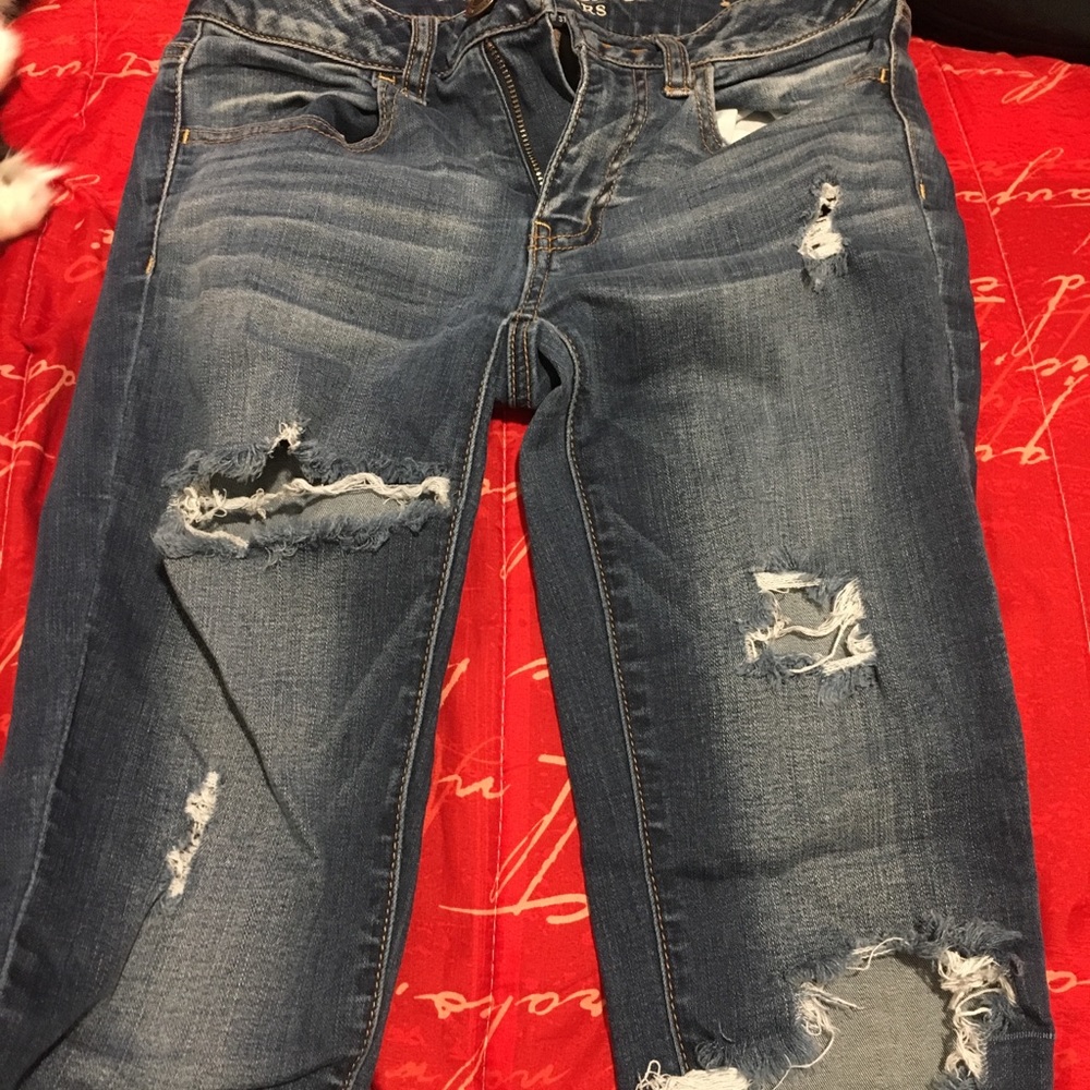 Blue holy jeans.